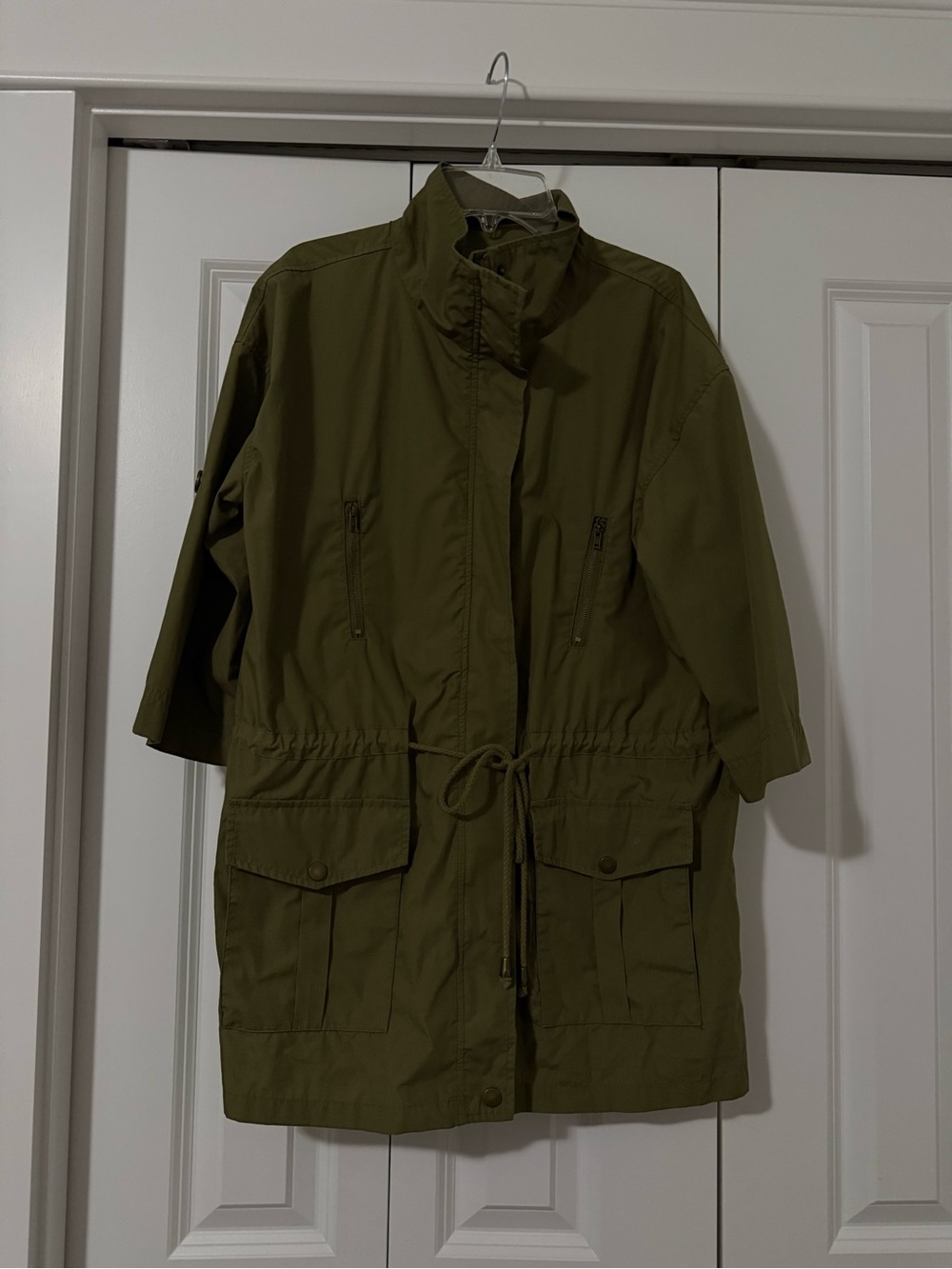 Bar lll Olive Drawstring Jacket - Women - short Sleeve - L